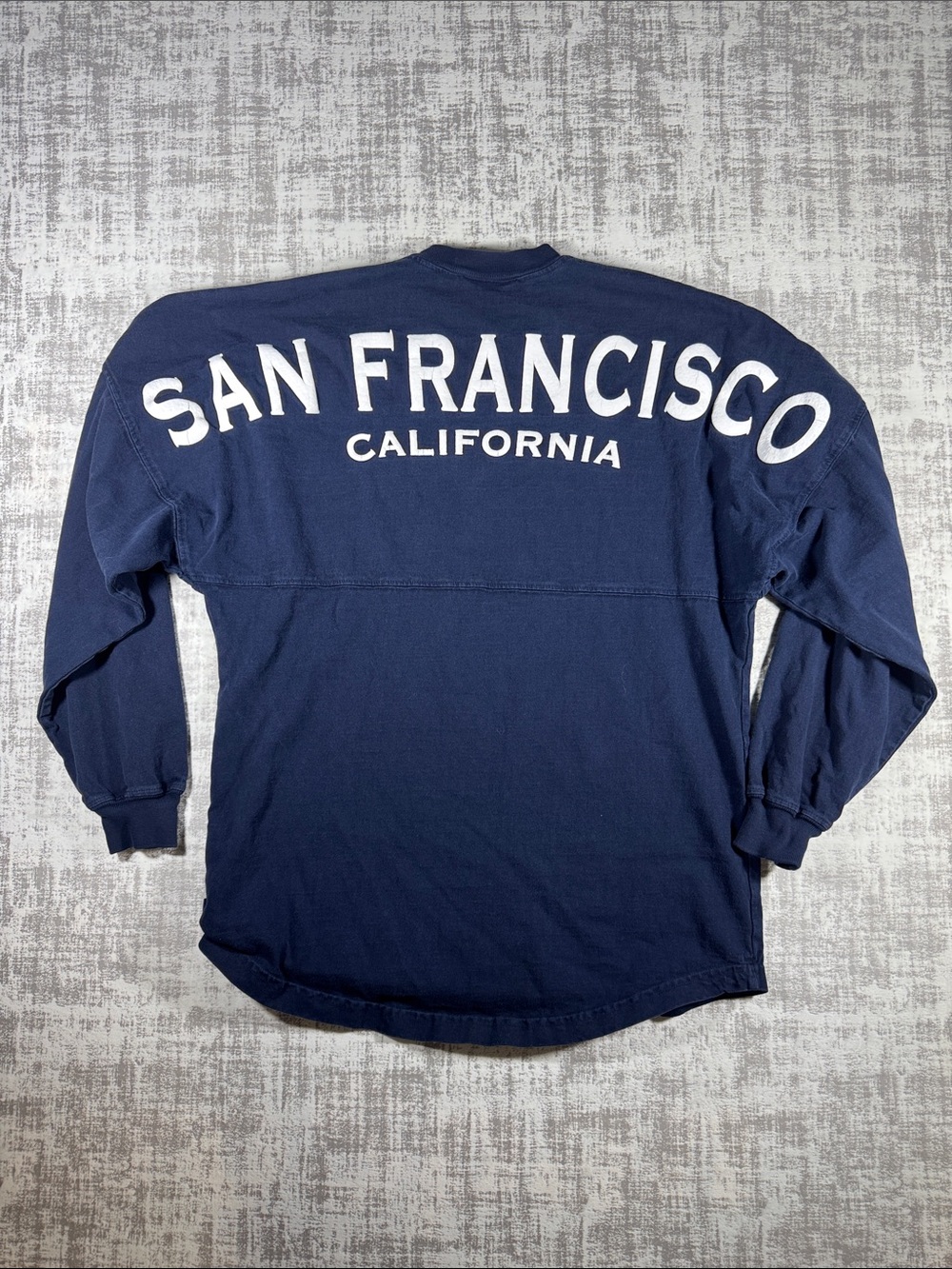 VTG Spirit Navy Blue OVERSIZED Long-Sleeve Crewneck shirt San francisco sz XS